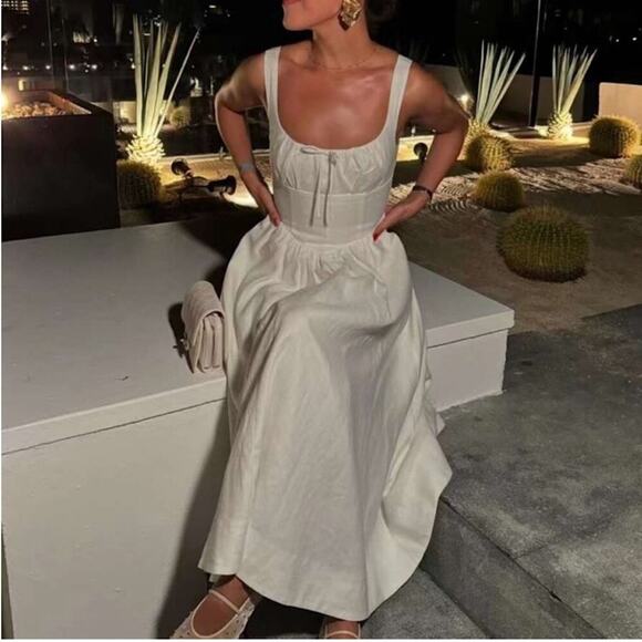 Reformation Balia Linen Dress 8 - Picture 1 of 14